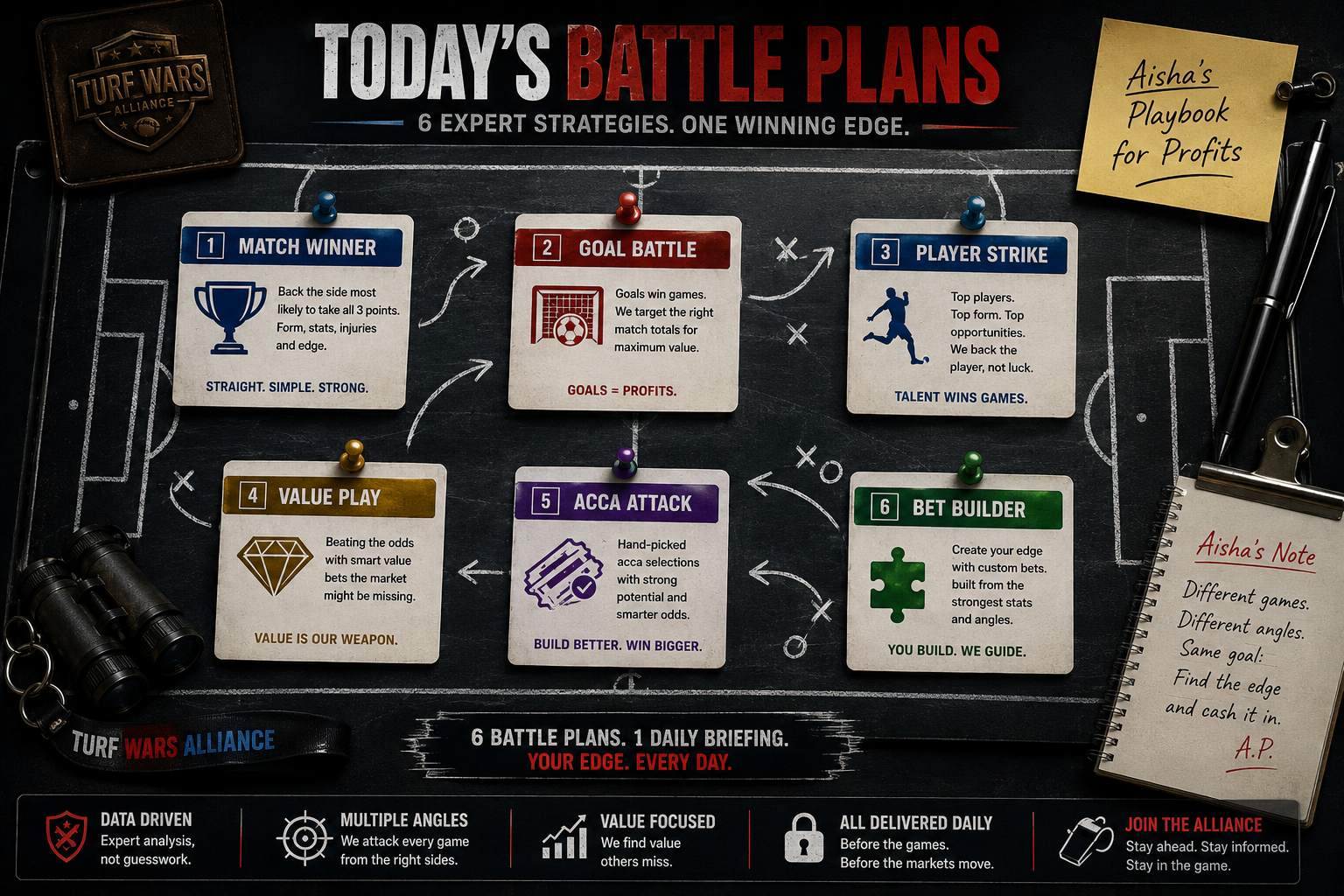 Turf Wars Alliance Today's Battle Plans tactical board