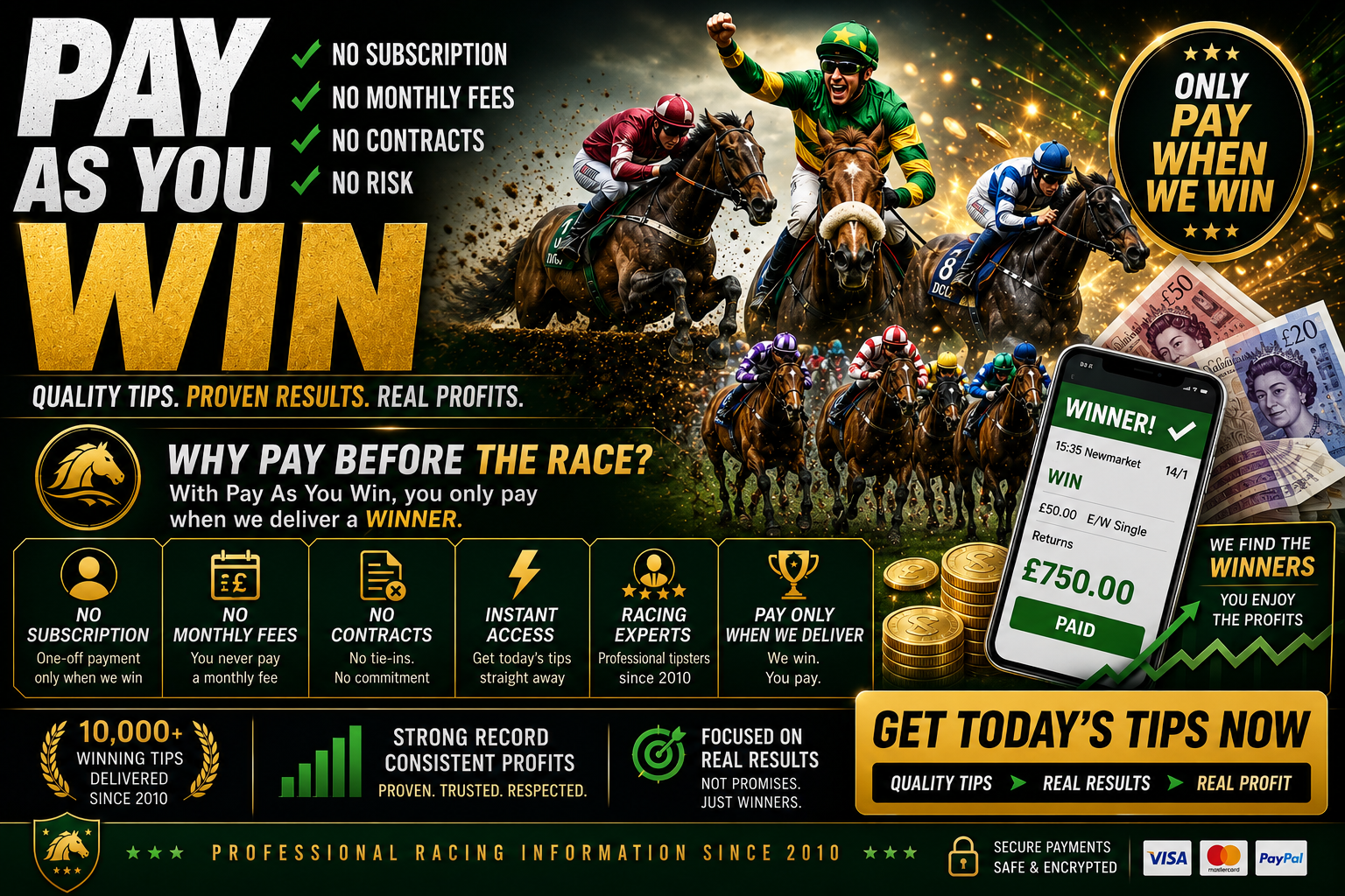 Pay As You Win — Only Pay When We Win — Free Tips Until They Win