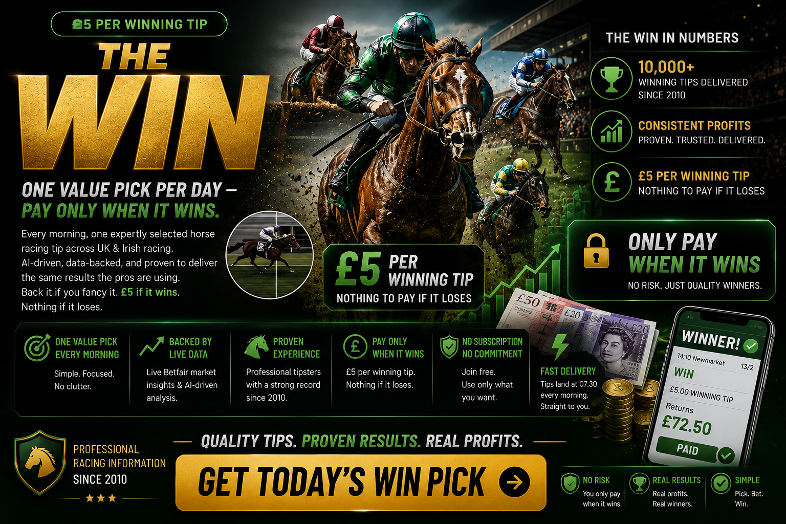 The Win — £5 per winning tip